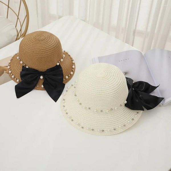 Sombreros de borde anchos Sun Shade Mujeres Sombrero de paja Sombrero de paja Hecho a mano y transpirable Sunser Sunser Beach Beach Capa de desgaste suave Resistente