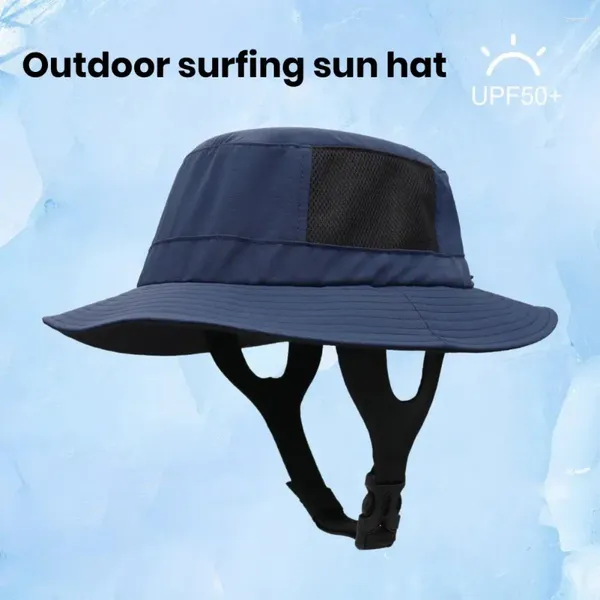 Chapeaux à large bord Surf Chapeau de soleil Protection UV respirante avec mentonnière réglable pour la pêche en plein air Séchage rapide