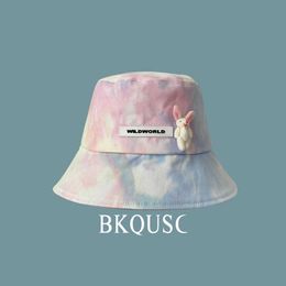 Chapeaux à large bord Chapeau de pêcheur pour femmes douces Tie-dye dégradé de couleur nuages ours mignon femmes bassin chapeau femme été crème solaire Beh seau chapeaux P230327