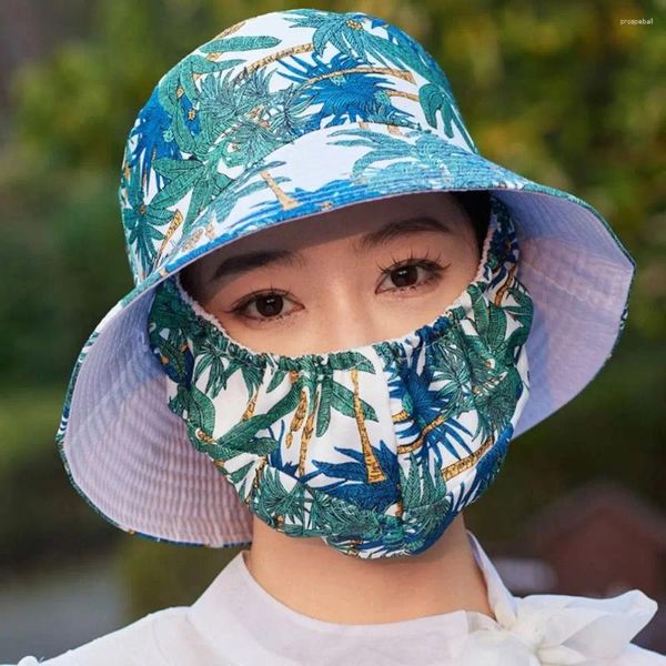 Hat de té de borde ancho de té GABE SUNPROTECTION SUB SPORT AUTERANTE PLANTA MUJERES ESTIRSE CON ANTI-UV MASK