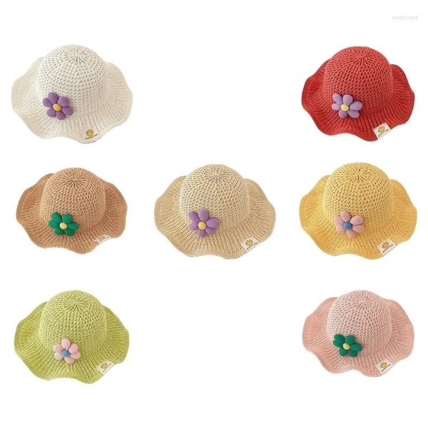 Chapeaux à large bord Chapeau de paille pour tout-petits pour 1-3 ans bébé garçons filles protection solaire