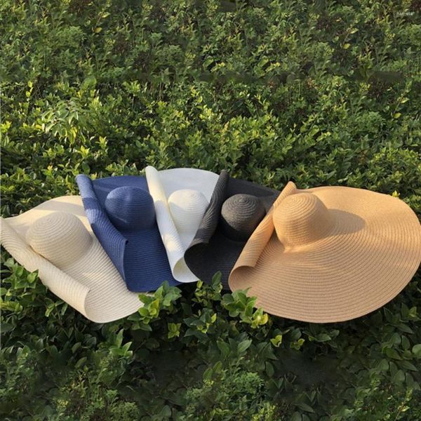 Chapeaux à large bord Trendy Lady Cap Femmes All Match Summer Solid Color Beach Hat Protection UV