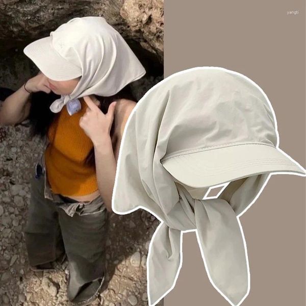 Chapeaux à large bord Turban Shade Casquette de protection solaire pour les vocations d'été Femmes et filles Portable Soft Fashion Visières de plage pliables