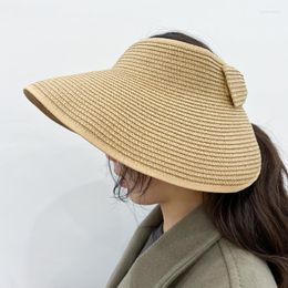 Brede rand hoeden UV Bescherming Cap vrouwen zomer vizieren haatwide grote strandstro hoed chapeau femme vouwbare zon