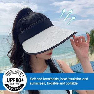 Hoeden met brede rand UV-bescherming Hoed Verstelbare dameszon Zonnebrandcrème Vizieren Cap Strand