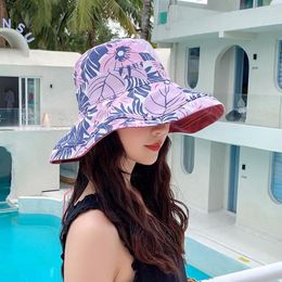 Chapeaux à Larges Bords Chapeau de Protection Uv Femme Soleil Léger Réversible Femme Pliable Idéal Camping Plage