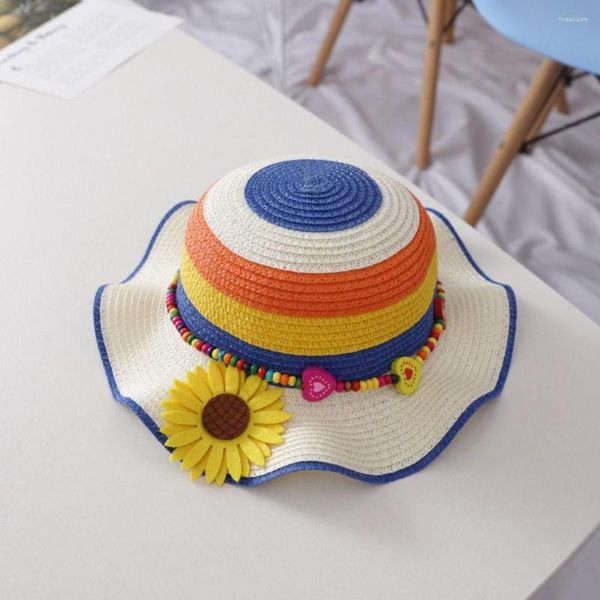 Sombreros de ala ancha protección UV viaje girasol niña regalo transpirable estilo coreano gorra Panamá sombrero niños visera de paja