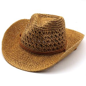 Brede rand hoeden westerse cowboyhoed mannen panama outdoor 2021 zomer strand pet vrouwen sombrero vaquero hombre chapeu rietje