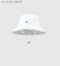 Sombreros de ala ancha Mujer marca de lujo Sombreros de ala ancha Diseñador de verano Le Bob Artichaut Bucket Hat Solid Metal Letter Hat L230523