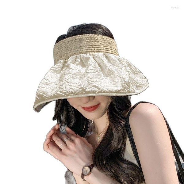 Chapeaux à large bord femmes chapeau visière pliable été dames voyage Topless Protection UV soleil loisirs casquette écran ombre coquille Gorros