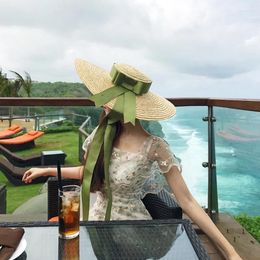 Chapeaux à large bord Chapeau rétro pour femmes Panama du soleil paille été 2022 casquette d'ombre de raphia de dame large Chur22