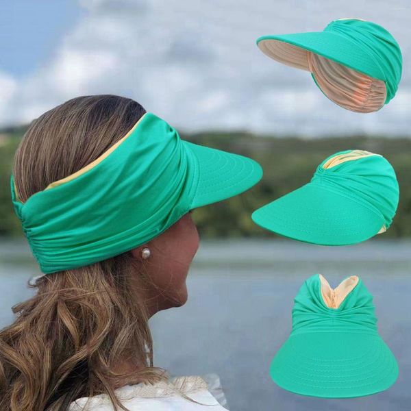 Sombreros de ala ancha Mujeres Adulto Anti-UV Verano Flexible Protección solar Gorra de béisbol Sombrero de visera de playa