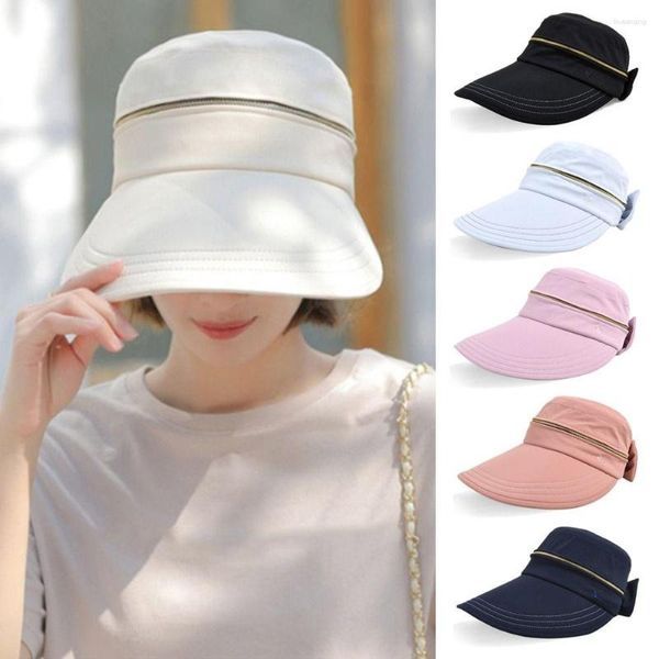 Chapeaux à large bord femmes Casual pliable vide Top Cap Panama Hat Sun Bucket