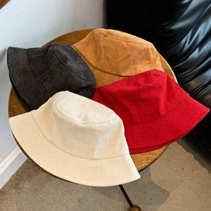 Brede rand hoeden vrouwen hoed corduroy emmer hoeden voor vrouw meisjes