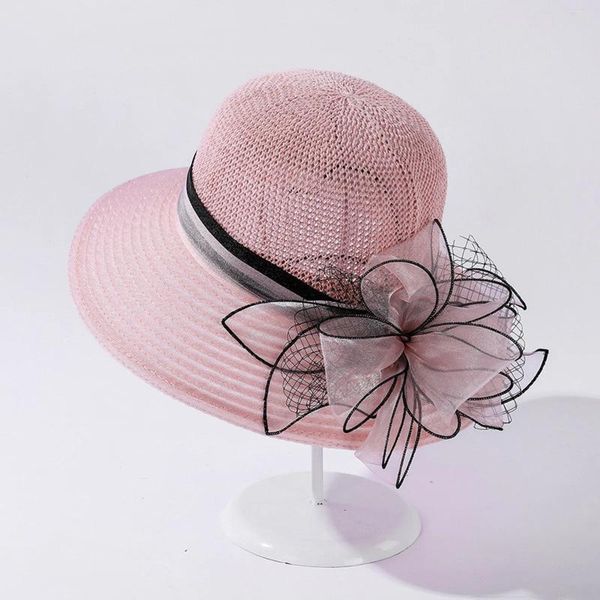 Sombreros de ala ancha Sombrero de mujer Sombrero de verano Gorra de sol Boda nupcial Fiesta de té Damas Transpirable para mujer