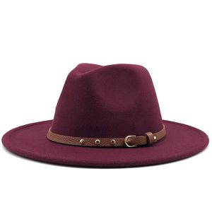 Brede rand hoeden vrouwen mannen wol vilt tassel jazz fedora panama stijl cowboy trilby feest formele jurk hoed groot formaat geel wit a9