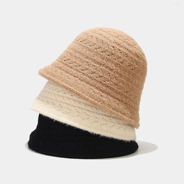 Chapeaux à large bord pour femmes automne et hiver couleur unie chaud chapeau de pêcheur Lei Feng trappeur de chien