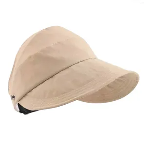 Chapeaux à bord large pour femmes décontractées de couleur solide Couleur de Visor ajusté CAPA