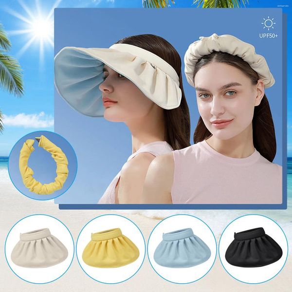 Chapeaux à large bord pour femmes, visage vide, couverture à double usage, chapeau de soleil, plage, mode été, cyclisme, casquette de baseball pour femmes