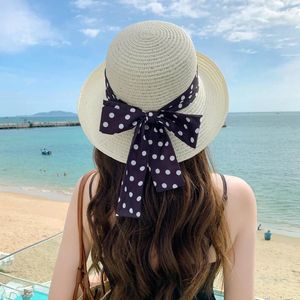 Brede rand hoeden dames lente/zomer strand mode rietje hoed zonneschool zon holle ademende trendy visser