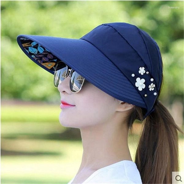 Sombreros de ala ancha para mujer, gorra informal a la moda para el sol, para viajes al aire libre, sombrero protector solar plegable largo, estilo coreano