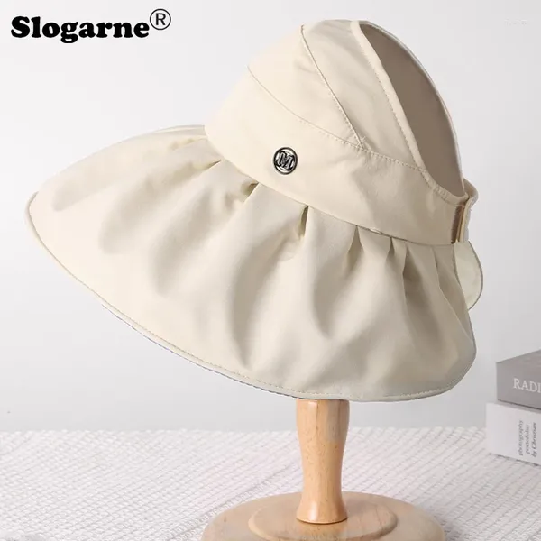 Chapeaux à large bord pour femmes, plage d'été, grandes visières pour filles, Protection seau, casquettes Hip Hop de voyage, bérets à la mode, 2024