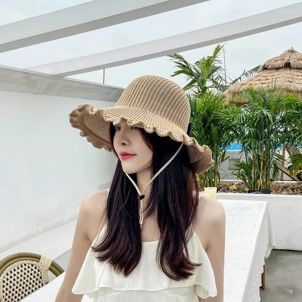 Chapeaux à large bord femmes chapeau d'été visière soleil plage haute qualité protection UV casquette de voyage dame bord femme