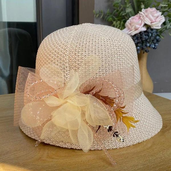 Chapeaux à large bord femmes chapeau de soleil court pliable Anti-UV été accessoires de mode rétro