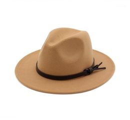 Sombreros de ala ancha Mujeres Lana Hollow Western Cowboy Hat Rollup Cowgirl Jazz Equestrian Sombrero Cap con cinta delgada15226025