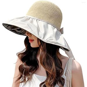 Chapeaux à large bord pour femme Floppy Summer Sun Pliable UPF50 Protection UV Plage 55-60 cm