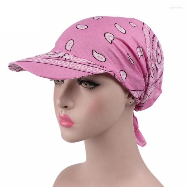 Chapeaux à large bord femmes foulard visière chapeau avec chapeau de soleil été plage soleil Protection UV femme imprimé casquette coton bandeau Eger22