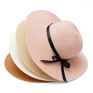 Chaps à bord large pour femmes chapeaux de paille de soleil hommes Summer plage pliable rollable floppy for kids girl boy chap boy