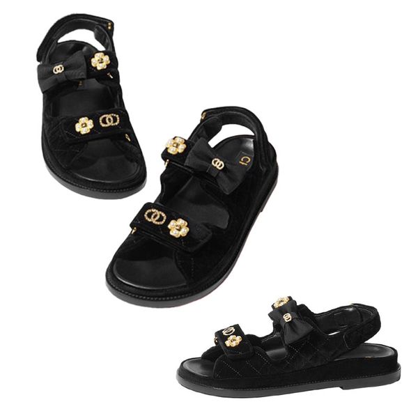 Sandalias anchas zapatos de cuña livianos en sandalias de verano Diseñador famosa mujer Sliders Black Sandale Femme Sandalia de Mujer Papá