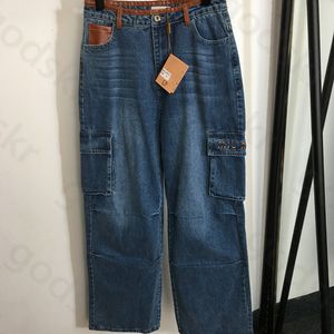 Pantalon en Denim à jambes larges pour femmes, pantalon en Denim de Style de rue, pantalon en Denim extensible à la mode, pantalon de créateur