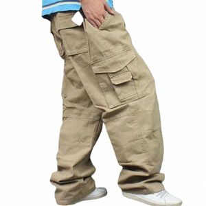 Pantalons Hip Hop à jambes larges pour hommes Pantalons amples en plein air Cott Harem Pantalons cargo Pantalons amples Baggy Streetwear Joggers Pant o6YB #