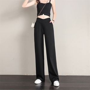 Pantalones de pierna ancha para mujeres de cintura alta estilo coreano moda de gran tamaño pantalones de chándal harajuku streetwear pantalones holgados femeninos 211115