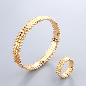 Bracelets de bracelets en argent en argent Gold Gold Wide Rose 18K