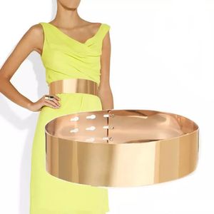 Brede glanzende metalen bruiloft riem goud zilveren ring zoals buikband voor vrouwen Cinturones Lady kleding accessoire S bg026 240219