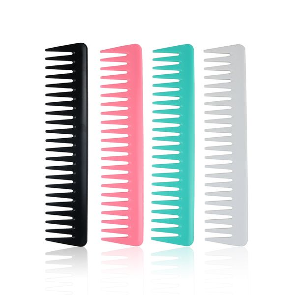 Peigne en plastique requin à dents larges, brosse démêlante pour Salon de coiffure bouclés, peigne de Massage pour outil de coiffure, 320