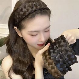 Diademas de peluca de giro ancho para mujer, trenzas de espina de pescado anchas, diademas hechas a mano, aro para la cabeza, accesorios para la cabeza, regalo GC2219