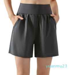 Short de Yoga serré à taille large pour vêtements d'extérieur pour femmes, Capris de sport, pantalon ample respirant et décontracté