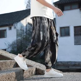 Wideleg broek mannen vintage joggen losse mannelijke streetwear casual multipocky harembroek oversized 5xl 240506