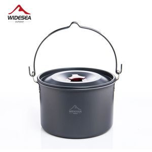 Widesea 4L Camping Hangende Pot Kookgerei Outdoor Bowler Servies Personen Picknick Koken Toerisme Vissen keukenapparatuur 240116