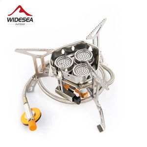 Wideaa Camping Tourist Gas Stove ustensiles de cuisine Portable Furnace Picnic Barbecue touristique Supplies Outdoor Recreation 240306