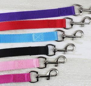 Largeur 2cm Long 2cm Nylon Laisses de chien Pet Puppy Sangles Entraînement Noir / Blue Chiens à corde Laisse de la corde de corde Laisse GB1649