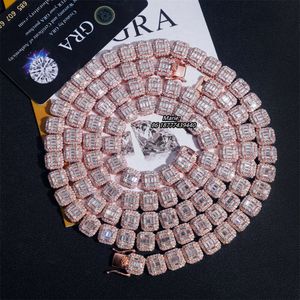 Breedte 10 mm Baguette Cubaanse ketting Volledige diamant sier mode sieraden link ketting voor bruiloftsfeestjes verlovingsgeschenk