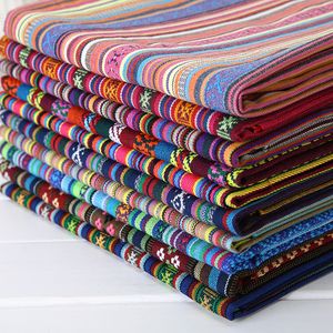 Ancho 150 cm estilo bohemio étnico tela gruesa a rayas tapicería tela de algodón tela Boho decoración del hogar moda artesanía suministros telas
