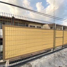 Largeur: 1m / 1,2 m de couleur beige balcon abrit écran de confidentialité couverture de clôture de jardin à la vent