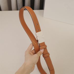 Breedte 2,5 cm designer riem voor vrouwen zilveren buckle heren leerleer superieure dagelijkse mode ceinture tailleband