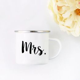 Wifey manlief mokken Mr en mevrouw paar mok bruids douchegeschenken bruiloft Bithday cadeau mok voor lot koud koffie thee watersap